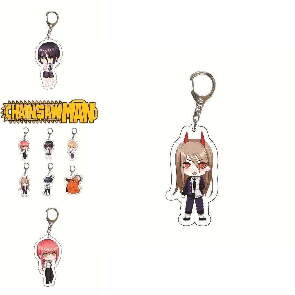 Compact Chainsaw Man Bag Pendant Acrylic Keychain Double Sided Printing Keyring