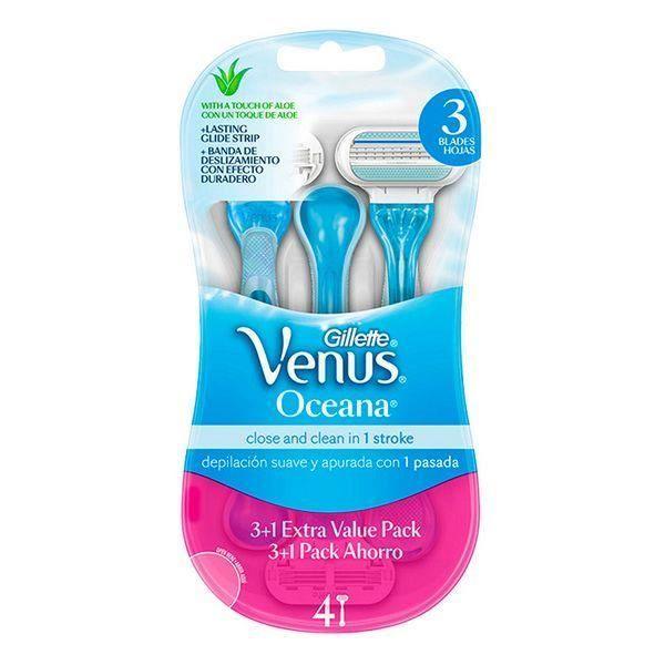 Aparate de ras de unică folosință - GILLETTE - Venus Oceana - Femei - 4 bucăți - Design ergonomic