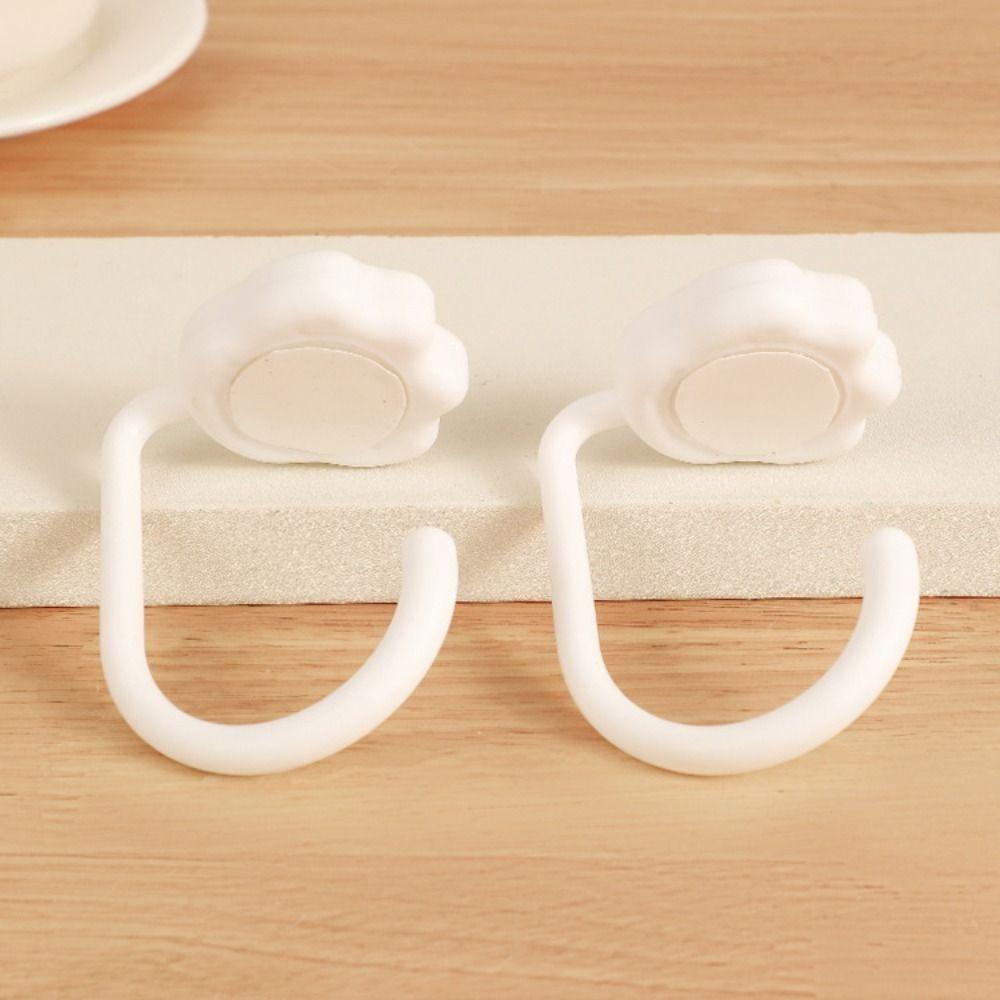 Cute Cat Paw Bag Hook Saving Space Self-adhesive Purse Hook Foldable Portable Backpack Hanger for Table