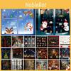 Colorful Pvc Merry Christmas Window Stickers With Santa Claus And Elk Patterns