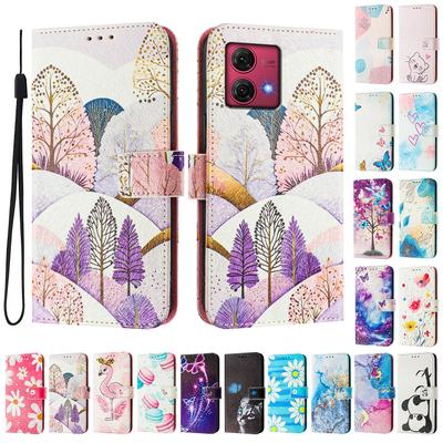 Custodia di Lusso in Pelle Dipinta Paesaggio Portafoglio Copertura a Libro per Motorola Moto G60,G40 Fusion,G10,G20,G30,G Play,G Power,Edge 50 NEO...