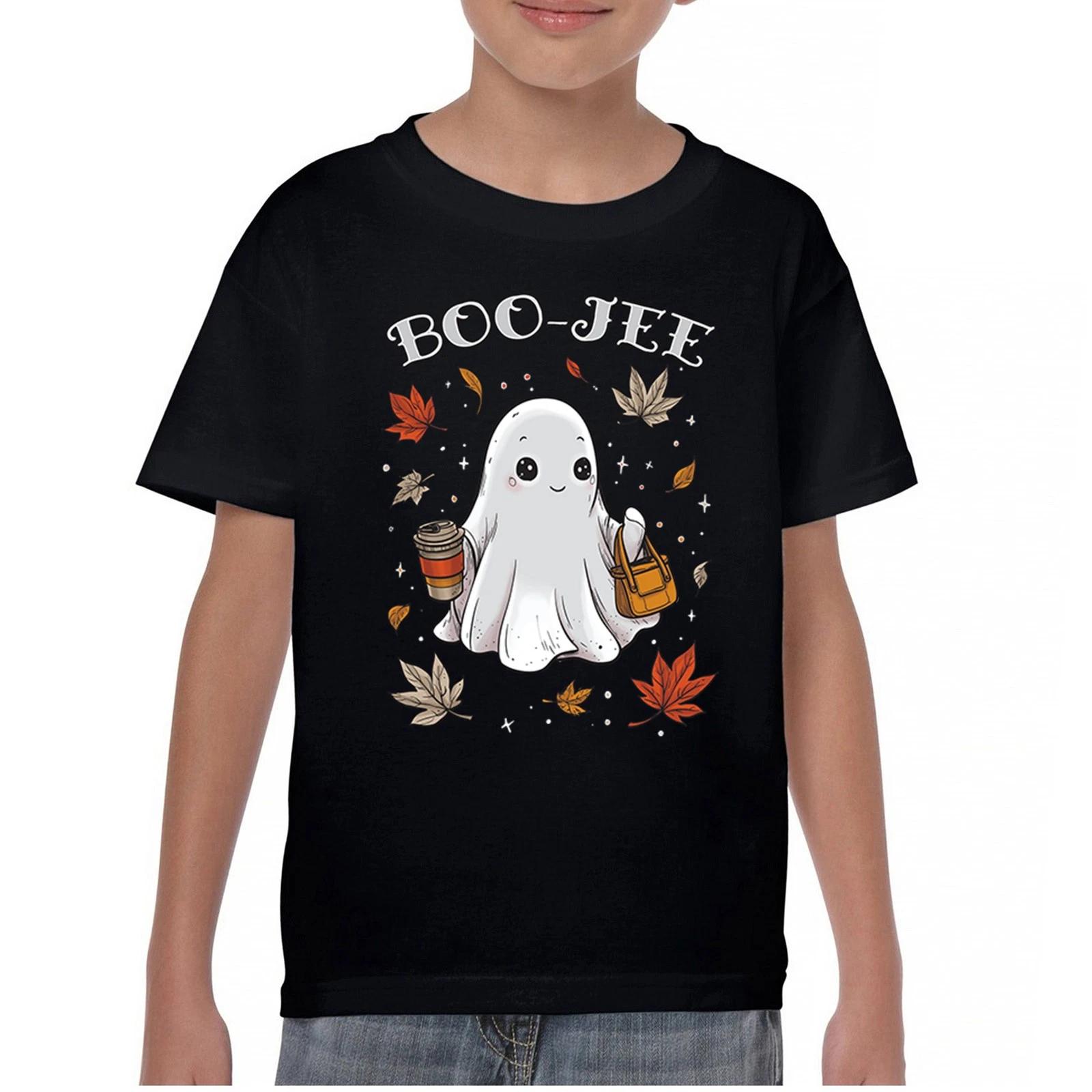 Boo-Jee Cute Ghost Youth kids boys T-Shirt Halloween Trick or Treat Cozy Pumpkin Kids 100