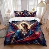 3pcs Anime Angel Wing Comforter Set with One Quilt Cover and Two Pillowcases (No Core) - Festive Gift for Bedroom Decor, Polyester Fabric, Anime Carto