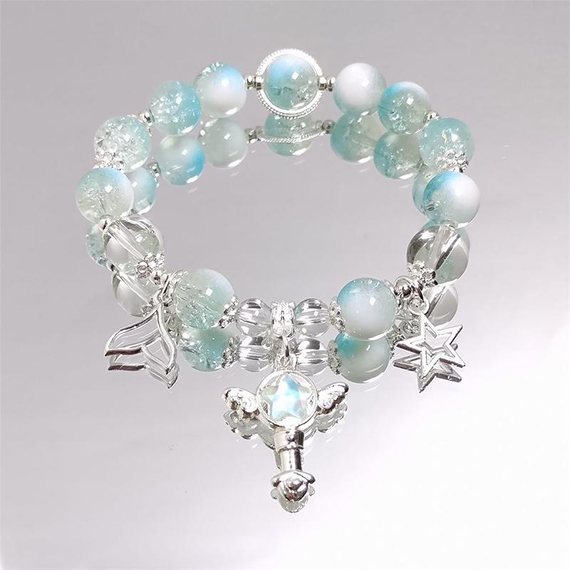 Handgefertigtes Perlenarmband für Damen Elegantes Schmetterlings-Quasten-Anhänger-Accessoire für Geburtstagsgeschenk