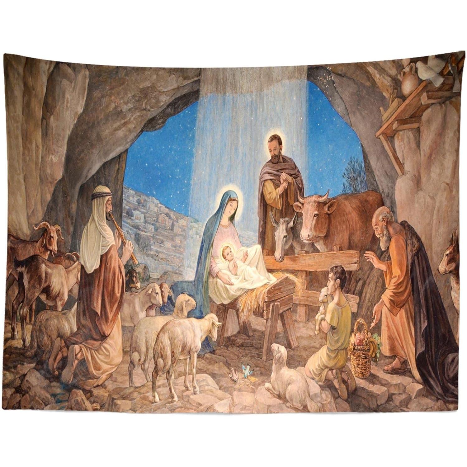 Tapestry corfoto 81x59 fabric birth of 75x100
