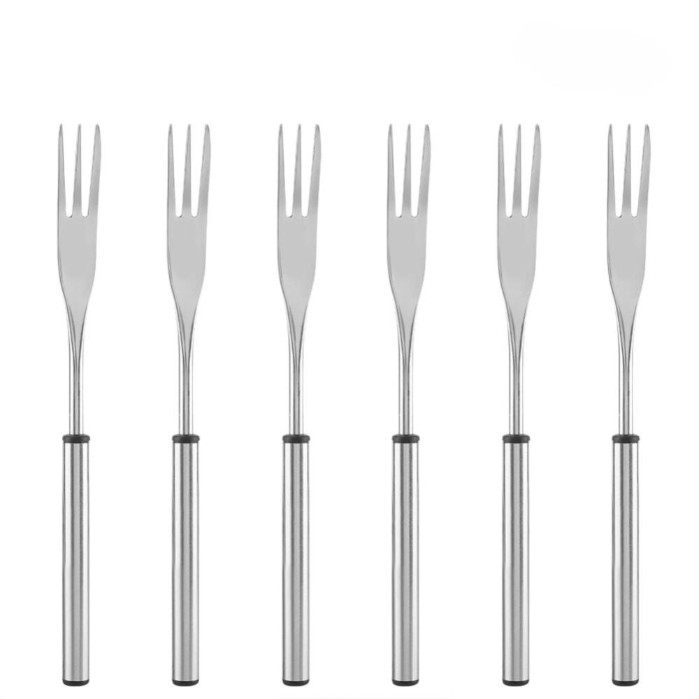 6PCS Silver Fondue Fork Set Stainless Steel Cheese Fork Hot Pot BBQ Fork  Cheese Chocolate Fondue серебряный