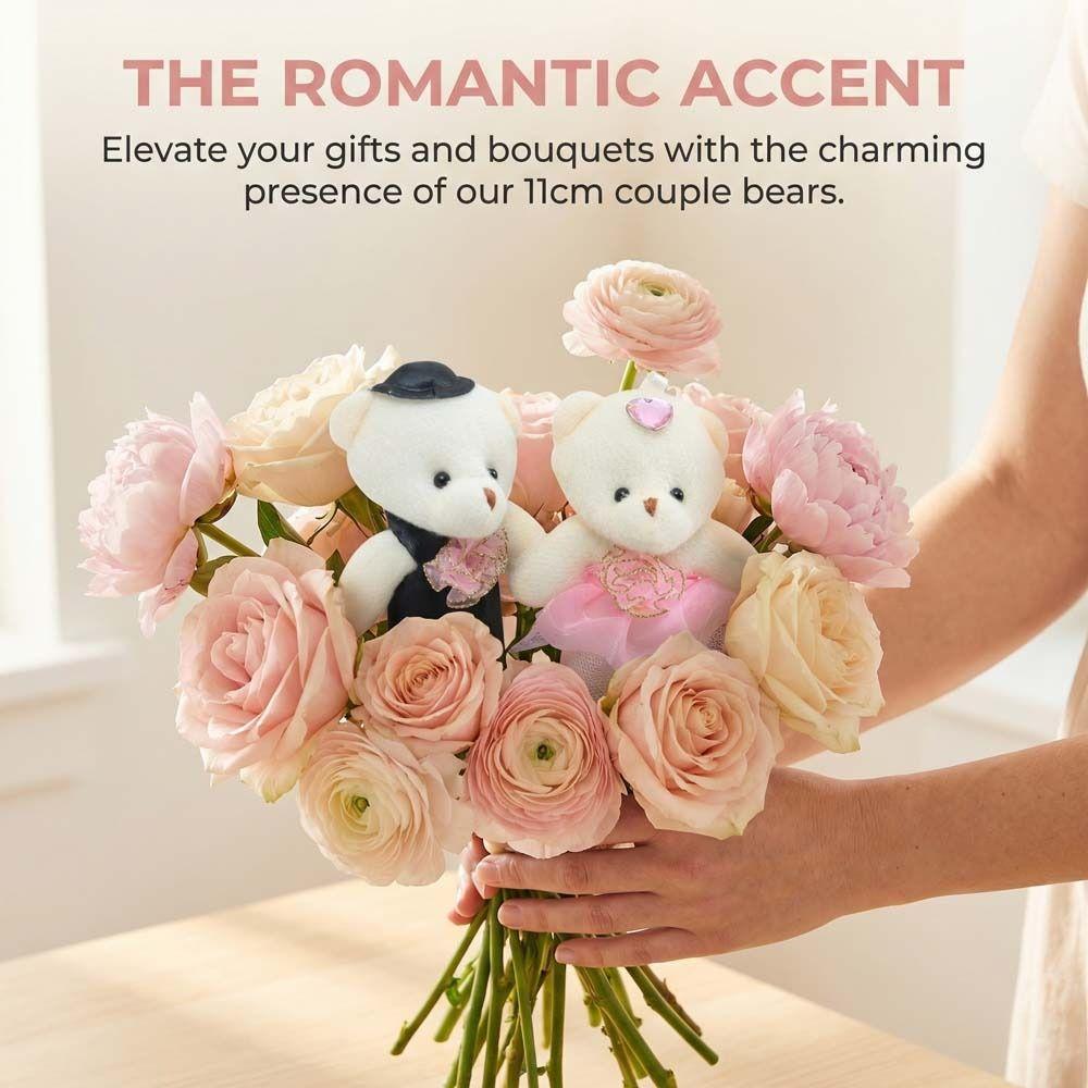 12pcs/bag Plush Animal Mini Bear Flower Bouquet Cartoon Cartoon Bouquet Doll Graduation Gifts