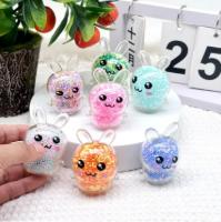 6 ST Squeezable Kanin Stressbollar med Ljus Stresslindrande Leksak Flickor Barn Fidget Leksaker Färgglad Kanin för Påskkorgsfyllning