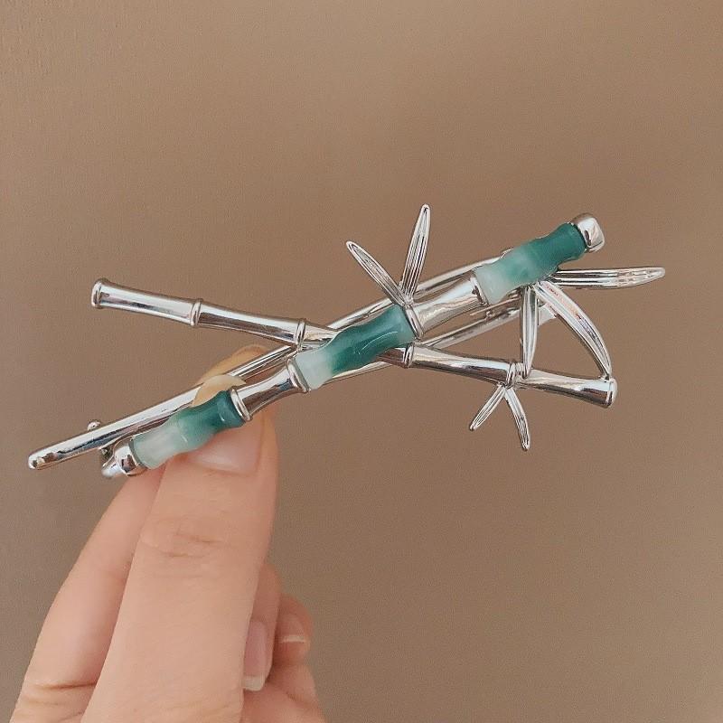New Chinese Style Hair Clip For Women Elegant Bamboo Design Hair Gripper Clip Girls Metal Hair Accessories Vintage Updo Hairpins