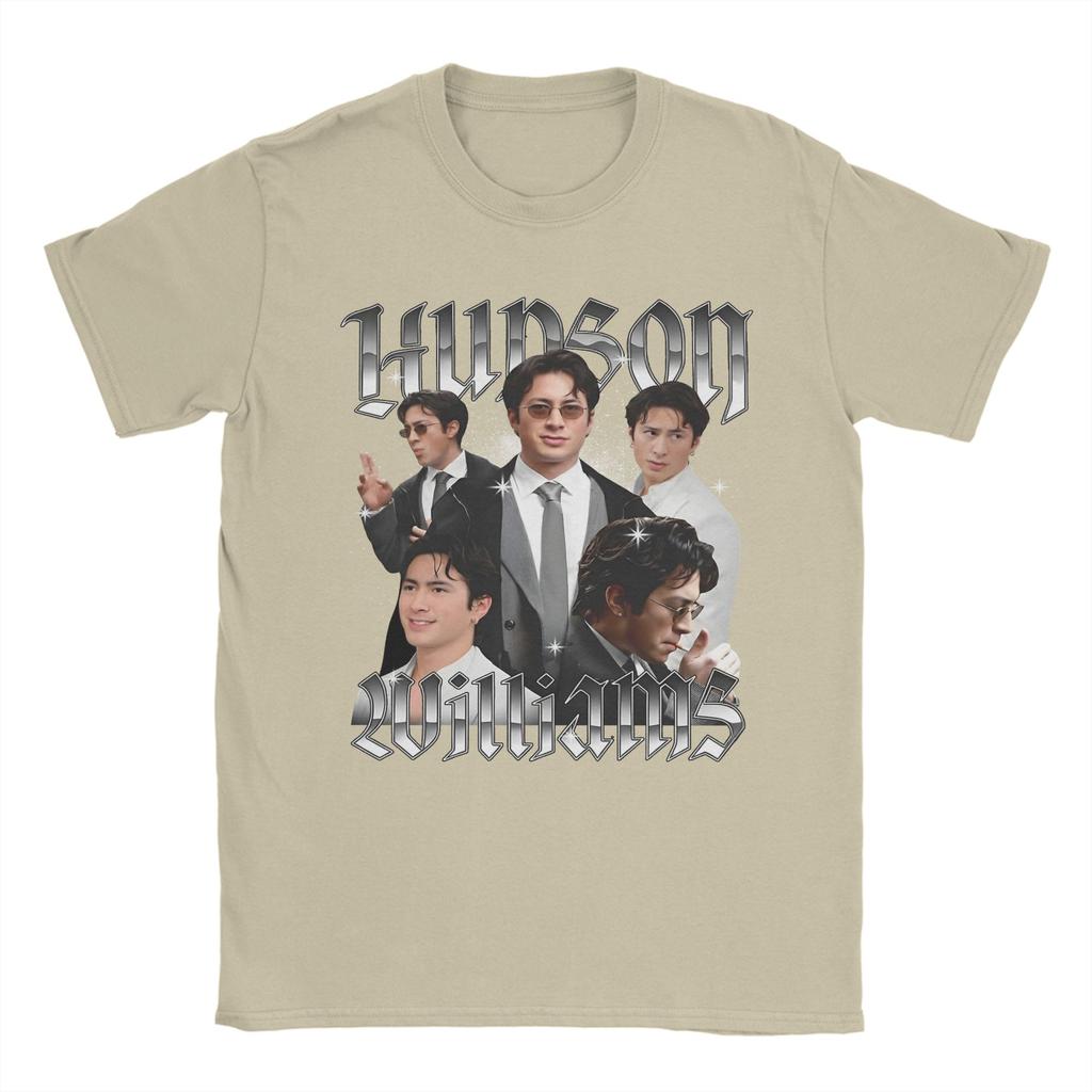 2026 Women Unisex Hudson Williams TShirts for Unisex Novelty Tee Shirt Round Collar Short Sleeve T Shirts Classic Clothing