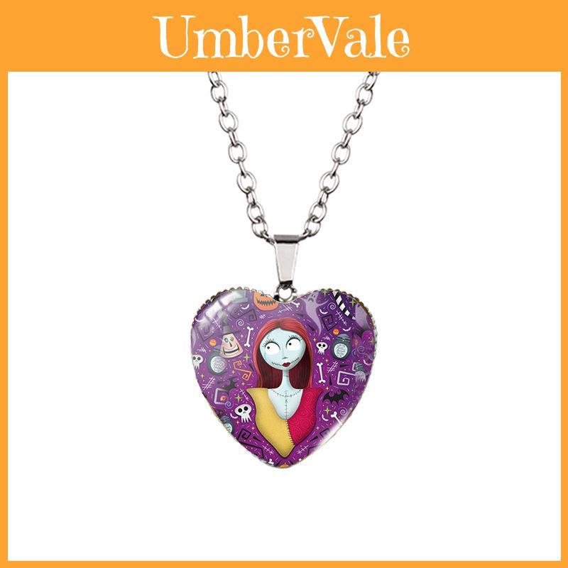 Unique Nightmare Before Christmas Sweater Necklace Heart Shaped Colorful Cartoon Accessories
