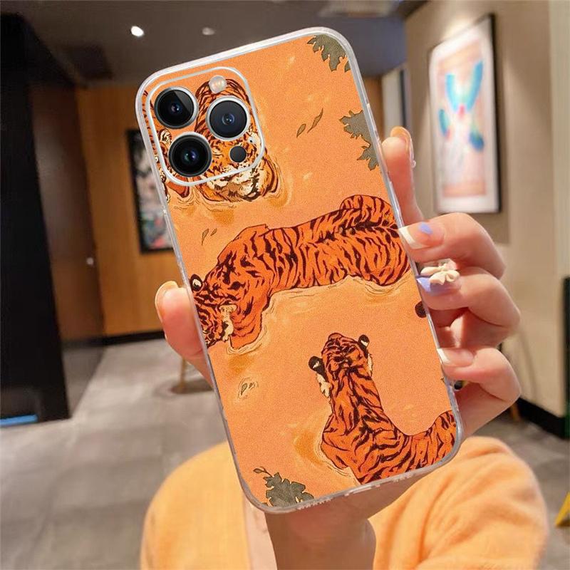 Japanische Tigerkunst Tattoo-Designs Handyhülle Carcasa Funda Für iPhone 17 Pro Max Air 17 16 15 14 13 Pro Max 15 16 Pro 15Plus