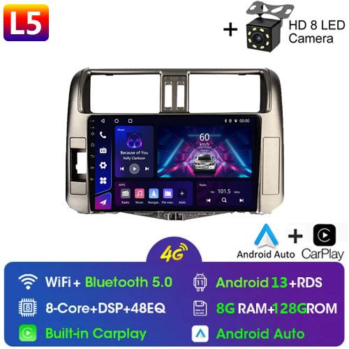 For Toyota Land Cruiser Prado 150 2009 - 2013 Car Radio Android 13 Video Multimedia Player GPS Navigation WIFI 4G LET Head Unit