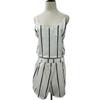 Elegant Striped V-neck Backless Two-piece Outfit Suits For Women In Summer