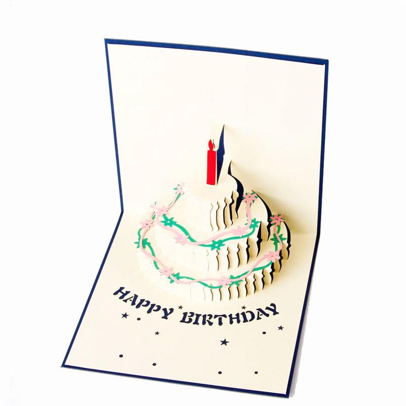 3D Pop-Up Birthday Cake Card: Korean Creative Vintage Gift