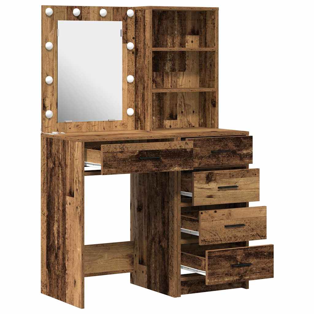 Makeup Table 2 pcs Brown 50 x 41 x 135 cm Particleboard