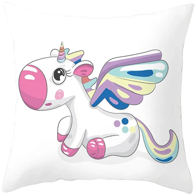 Ins Net Celebrity Cartoon Unicorn Pillow Sofa Pillow Cushion Cover Hot Household Items One Drop Delive