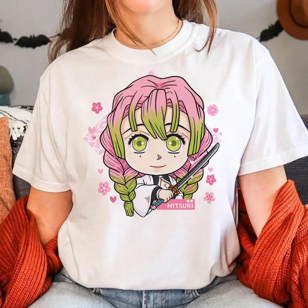 Fashion Anemi Mitsuri Print Women's Short Sleeved T-shirt for Girls Fun Japanese Harajuku Clothes Y2k Top Women's Clothes