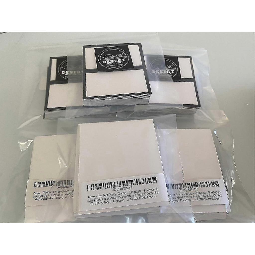 50 Pack Tented Place Cards for Weddings and Buffets 14 pt.