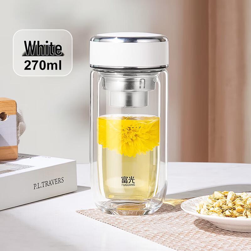 FUGUANG Double-Layer Glass Water Bottle