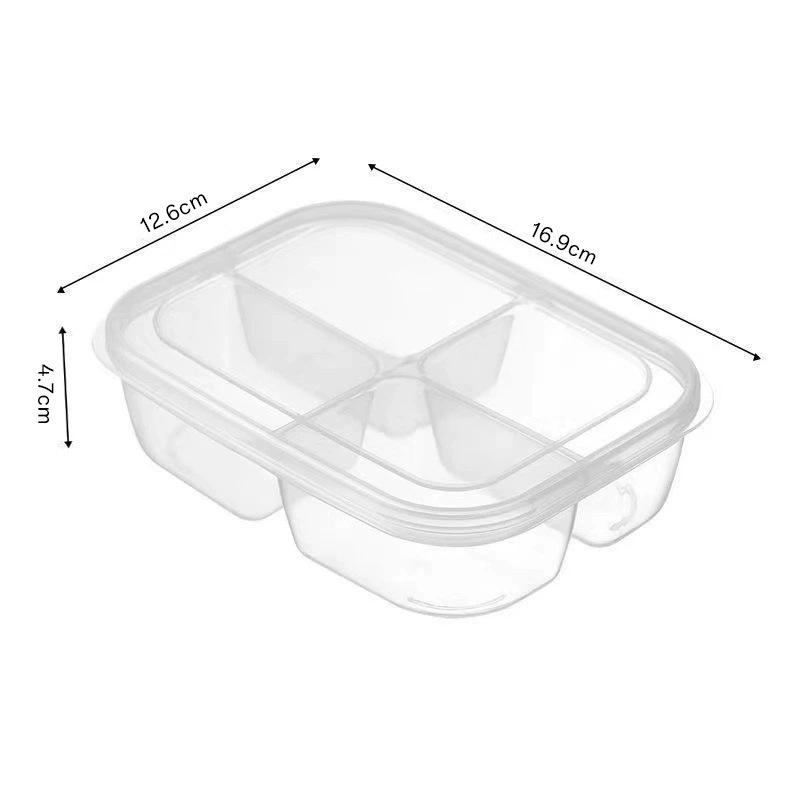 Four-Compartment Fresh-Keeping Meal Storage Box for Kitchen: No Flavor Transfer for Vegetables & Frozen Meat