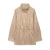 European and American Style, New Women's Clothing, Fashionable, Versatile, Turtleneck Waist Suede Medium and Long Jacket