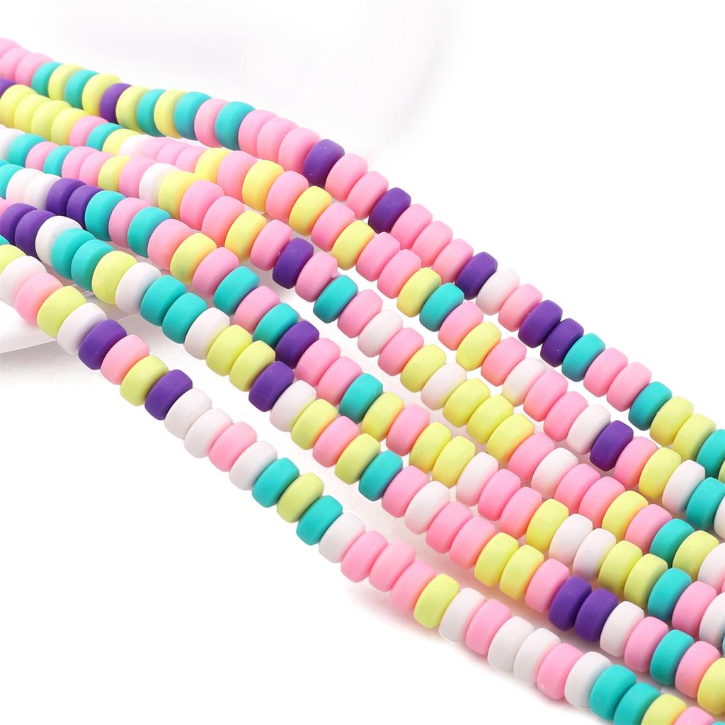 115 ks Měkké keramické korálky Hliněné ploché korálky pro DIY výrobu náramků, náhrdelníků a šperků