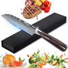 ZENG 5inch Chef Knife Santoku Stainless Steel Cleaver Laser Damascus Pattern Slicing for Cutting Fruit Vegetables Meat Tool