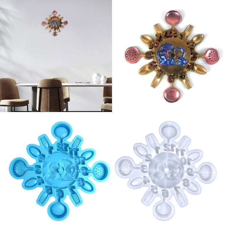 Roman Numeral Dial Clock Resin Mold Wall Hanging Decorative Mirror Epoxy Molds