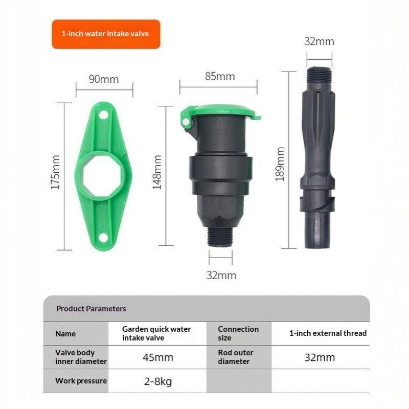 3/4 IN PE Water Valve Easy to Install Durable Leak Proof 1/2/3PCS Set for Home Garden Irrigation System