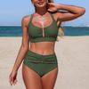 Women's Fashion Color Bikini Two,Piece Swimsuit