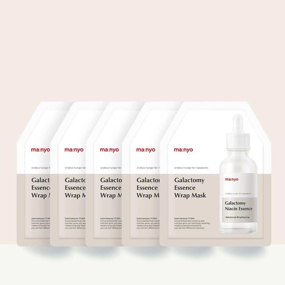 

ma:nyo Galactomy Essence Wrap Mask 5 Sheets | Brightening & Pore Tightening High-Concentration K-Beauty Mask Pack
