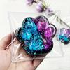 Black Blue Purple Glitter Cat Paw Squishy Soft TPR Squeeze Toy Stress Relief Fidget Toy Transparent Sensory Decompression Gift