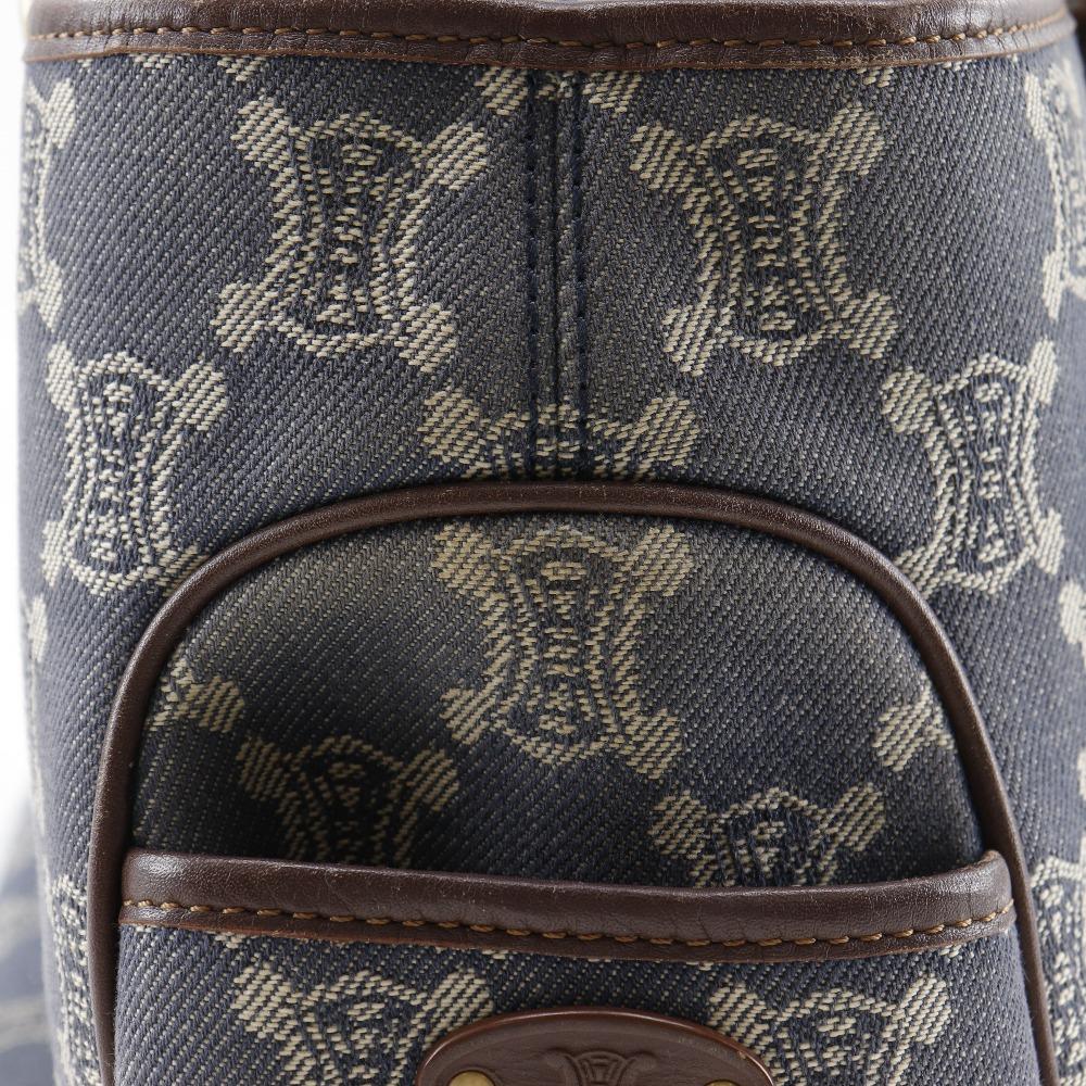 CELINE Boogie back Handbag Macadam Blue / Brown denim Women Used