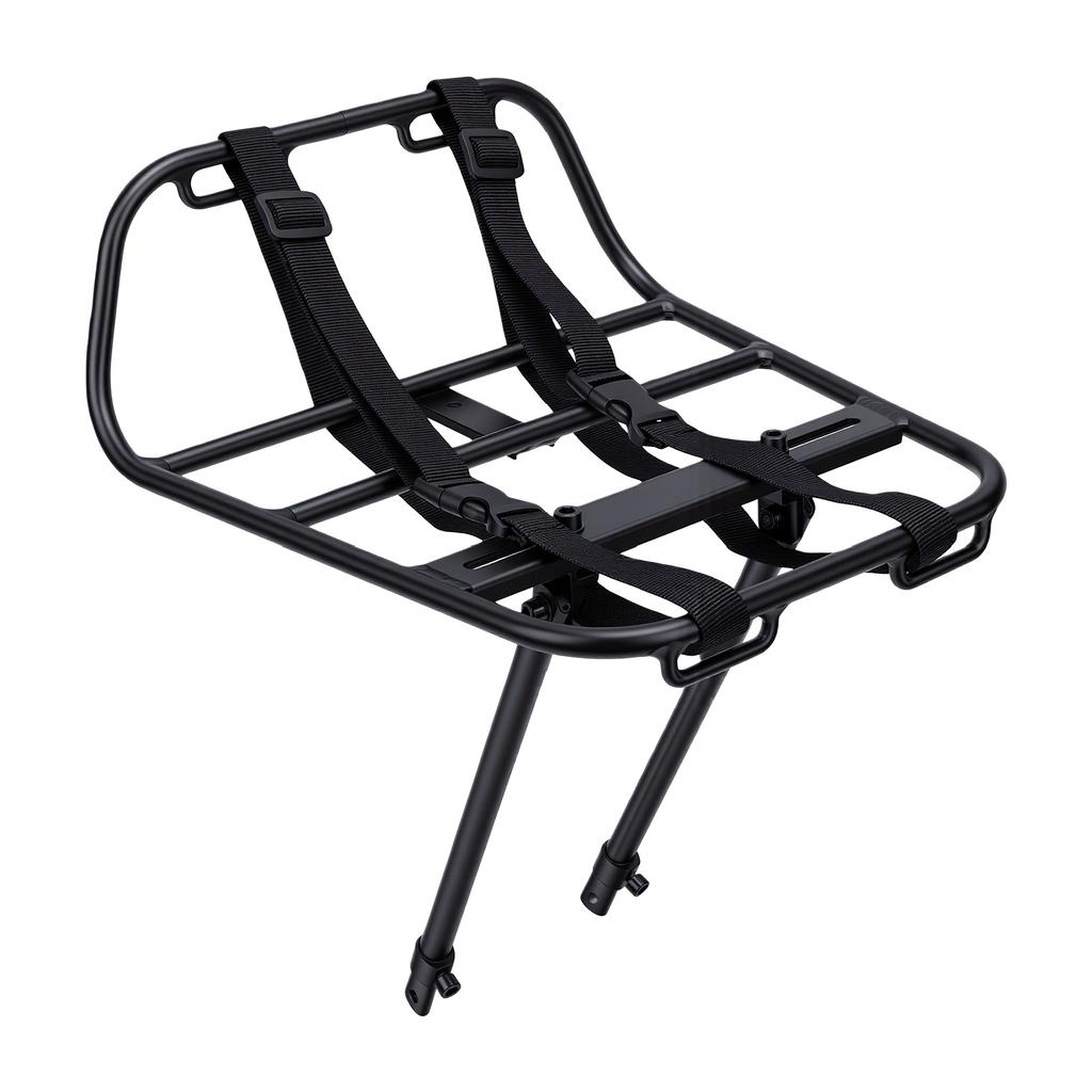 Bike Front Rack Aluminum Alloy Black Adjustable Support Column Bike Front Shelf for Commuting Traveling