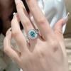 Zhuozhifan 925 Silver 1.5 Carat Paraiba Pigeon Egg Ring - Luxury Hot Seller