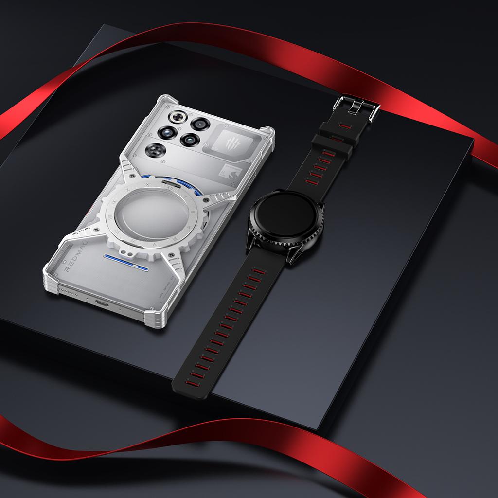 Für ZTE nubia RedMagic 11 Pro 5G/11 Pro+ 5G Hülle Leuchtender Magnetischer Ständer Aluminiumlegierung + PC Stoßfänger Handyhülle Wärmeableitung