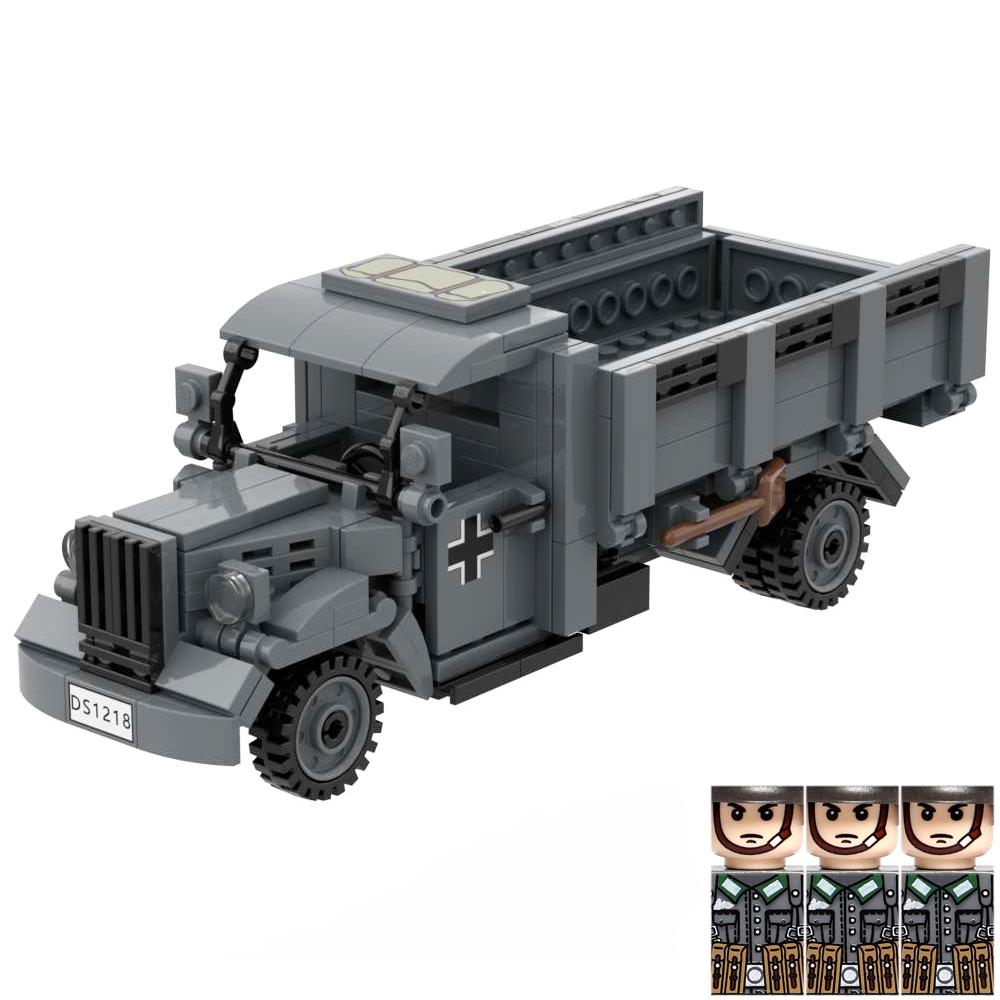 Military Weapons Building Blocks Toy WW2 Truck M35A2 M923 GMC CCKW M3A1 Half Track Personnel Carrier 2 Soldiers War Bricks Gifts