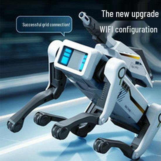 Smart AI Robot Dog with Voice Dialogue, Remote Control, Call Function, Item Pickup & Cannonball Shooter