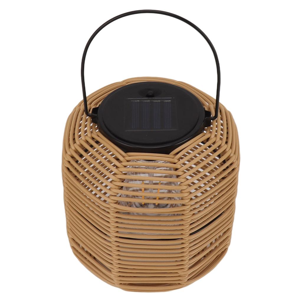 Solar Lantern Outdoor Hanging Solar Lights Waterproof Decorative Rattan Lantern for Table Patio