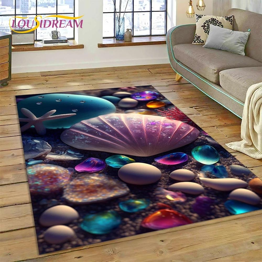 3D Podmořský svět Mořské dno Kreslený koberec s delfínem Koberec pro obývací pokoj Ložnice Domácí dekorace, Protiskluzová dekorace na pohovku Dárek Dítě