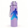 1PC Basketball Player Athlete Silhouette Print 750ml Color Plastic Sports Water Bottle Leakproof Flip Straw Lid Suitable for Sports Office Home Use