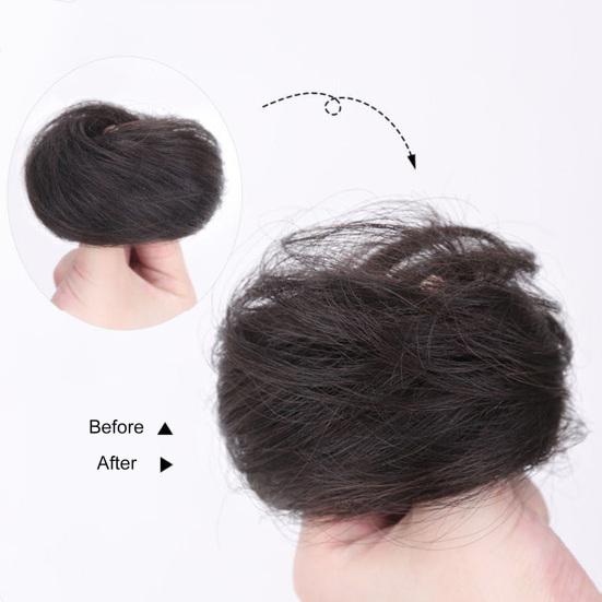 Hair Bun Wig Elastic Band Scrunchie Natural Fluffy Hair Extension Hairstyle Traceless Meatball Hair Maker Straight Hair Band Hair Accessories