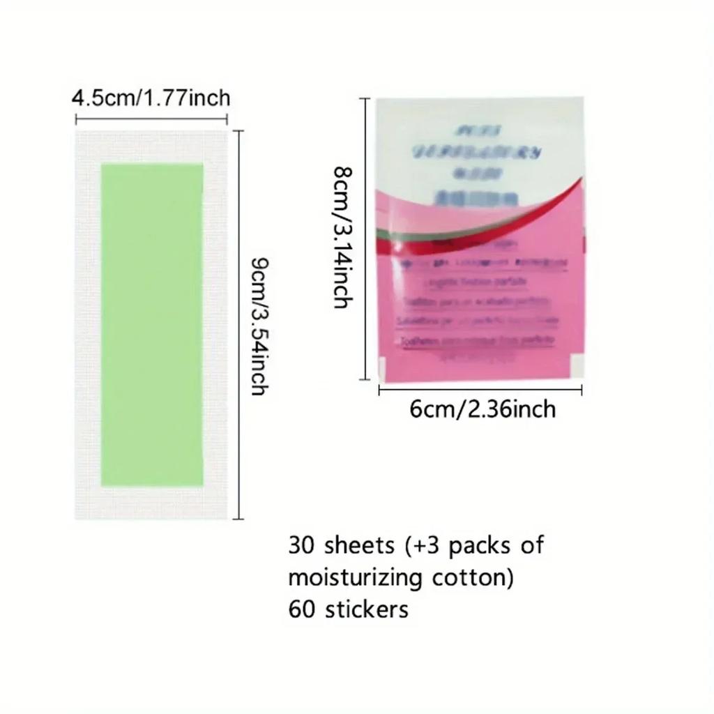 33 Pcs Depilatory Wax Strips Hair Removal Wax Paper Cold Wax Strips Paper For Face Neck Arm Leg Body Beauty Tools