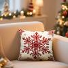 Merry Christmas Pillow, 18x18 Inch Red Snowflake Christmas Tree Decorative Cushion, Snowflake Holiday Pillow, Suitable For Sofa And Bed