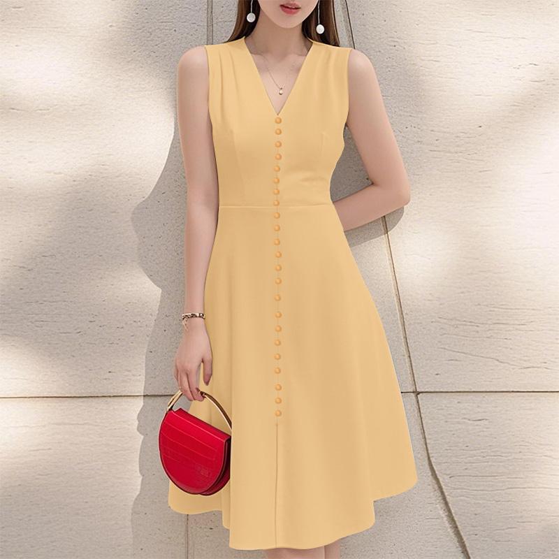 

ZANZEA Женское повседневное летнее платье без рукавов с V-образным вырезом S хаки