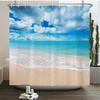3d Beach Scenery Shower Curtains Sea Ocean Mediterranean Bathroom Curtain Waterproof Cloth Decoration 180*240cm Bath Curtain