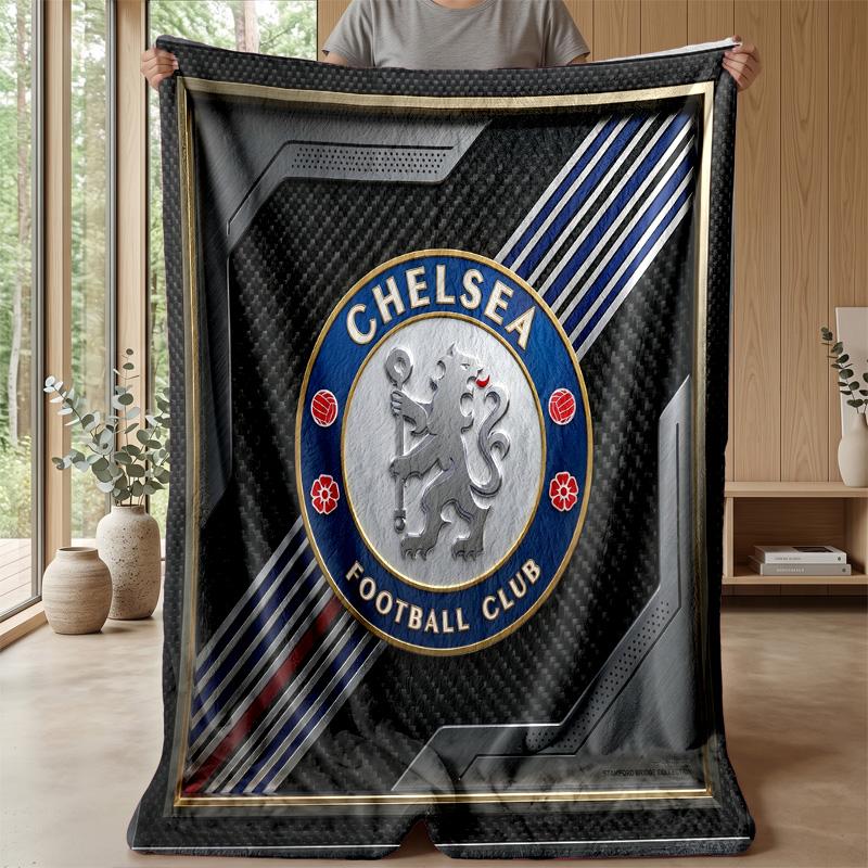 Chelsea FC Theme blanket Soft Flannel Blanket Plush Throw Blanket Cozy Sofa Bed Blanket for Home Decor