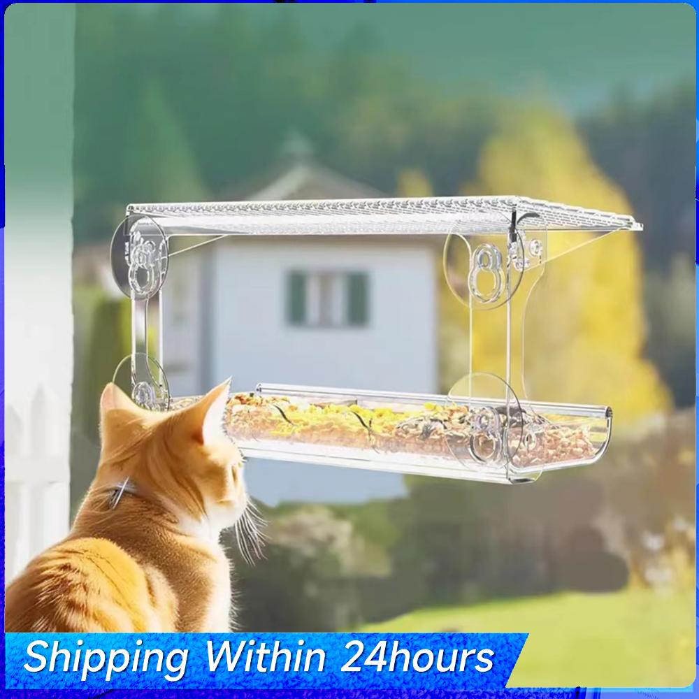 

Window Mounted Feeder with Strong Suction Cups Transparent Bird Feeder Acrylic Hanging Birdhouse Feeder for Outside Garden Yard China Mainland