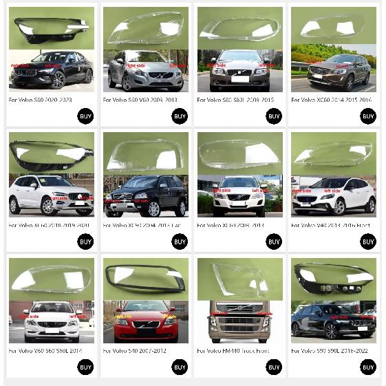 For Volvo XC60 2009-2013 Transparent Lampshade Headlamp Cover Lamp Shade Headlight Shell Lens Plexiglass Car Accessories
